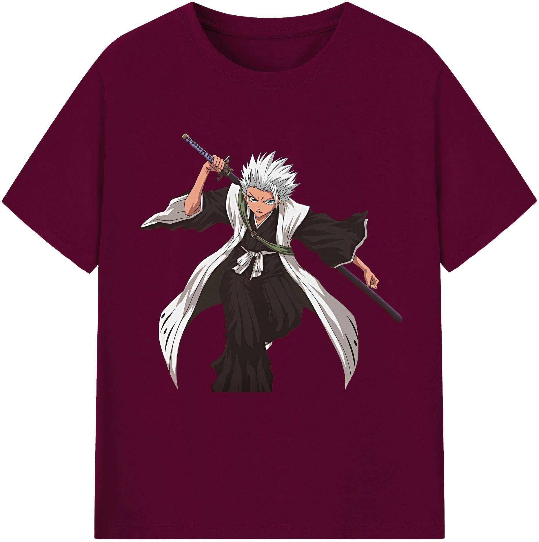 （画像用） ブリーチ 日番谷冬獅郎（ひつがや とうしろう） BLEACH Hitsugaya Toushirou レディースカジュアルプリントTシャツ（綿100％）